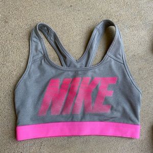Pink and gray Nike sports bra size XS